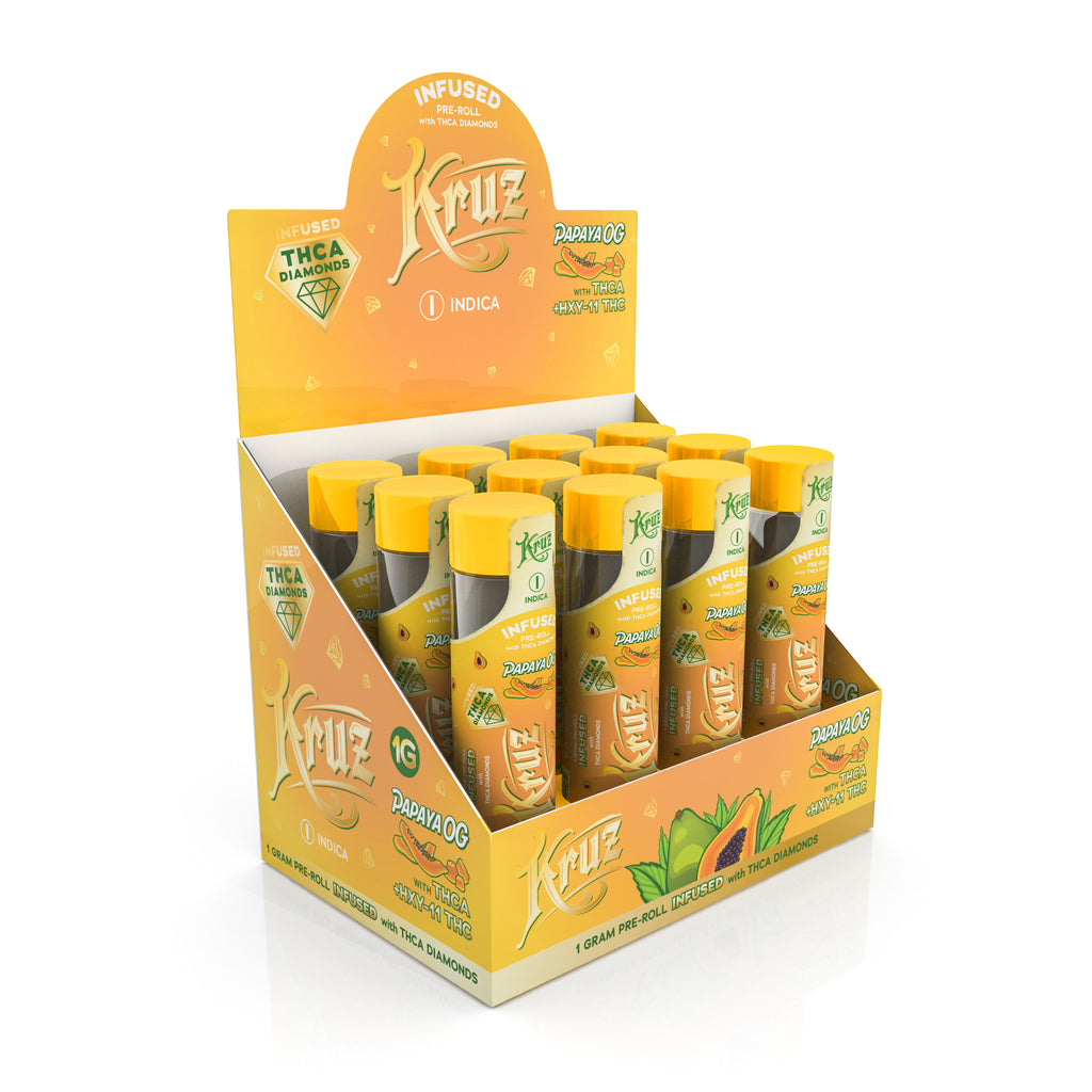 Kruz, THC Liquid Diamond Pre Rolls Papaya OG 1CT