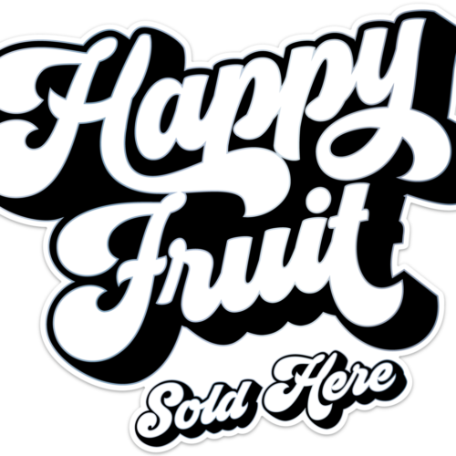 Happy Fruit Logo Window Decal, 1 Sticker