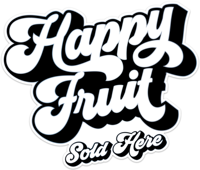 Happy Fruit Logo Window Decal, 1 Sticker